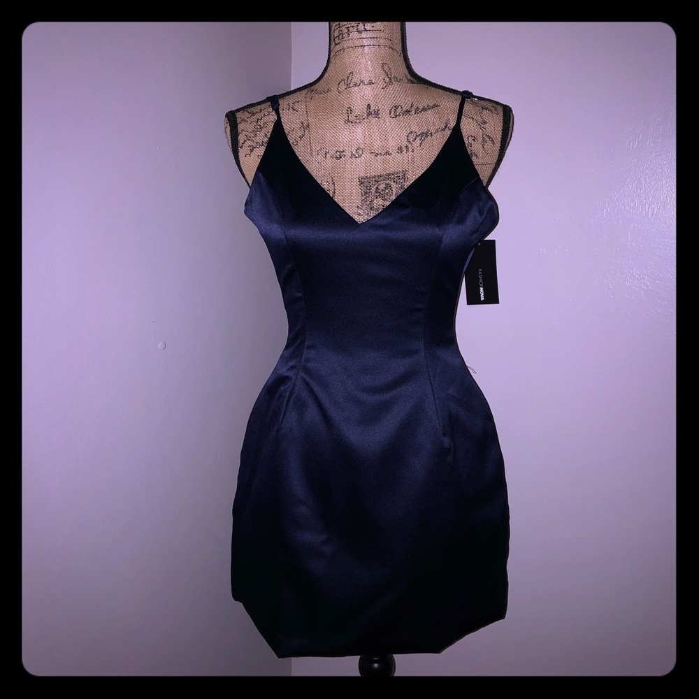 Satin Navy blue dress